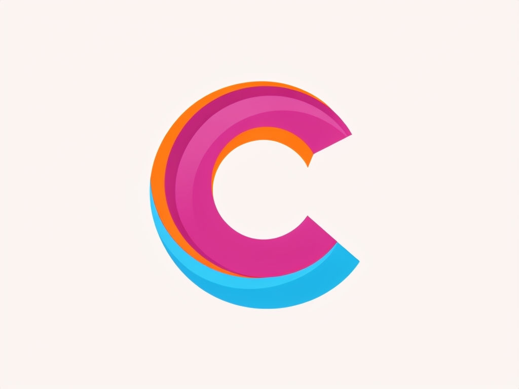 Vibrant Modern 'C' Logo Design with Dynamic Color Play