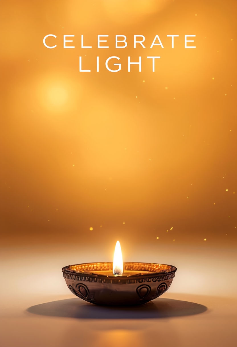 Serene Diwali Celebration with Illuminated Diya Art Poster