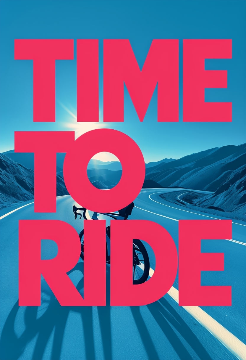 Vibrant Time to Ride Cycling Adventure Poster