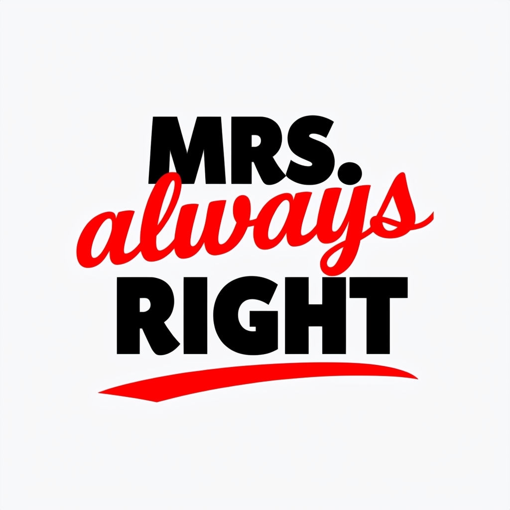 Mrs. Always Right Bold Red Typography Design Mug