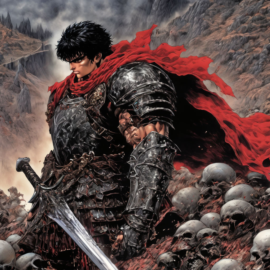 Guts from Berserk from Mangaka Kentaro Miura in bloody armor by ...