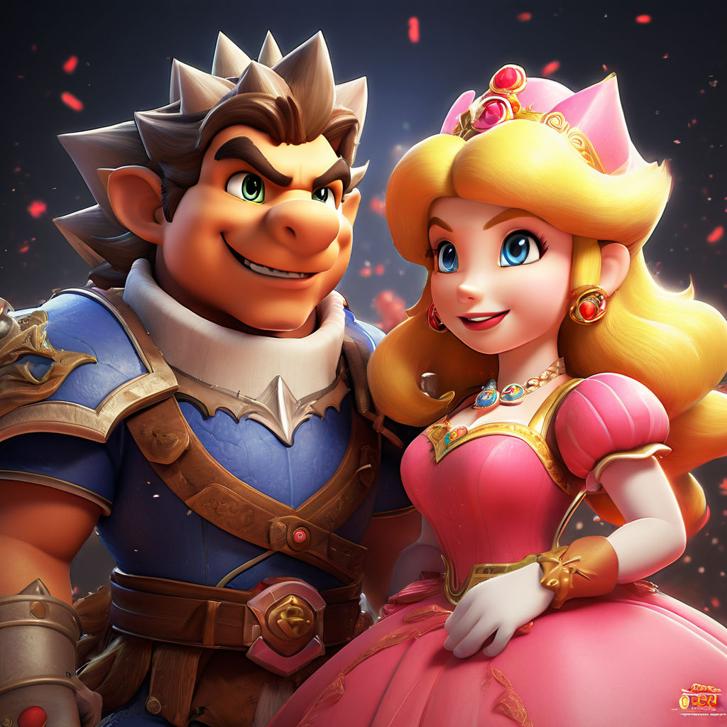 Princess peach with bowser