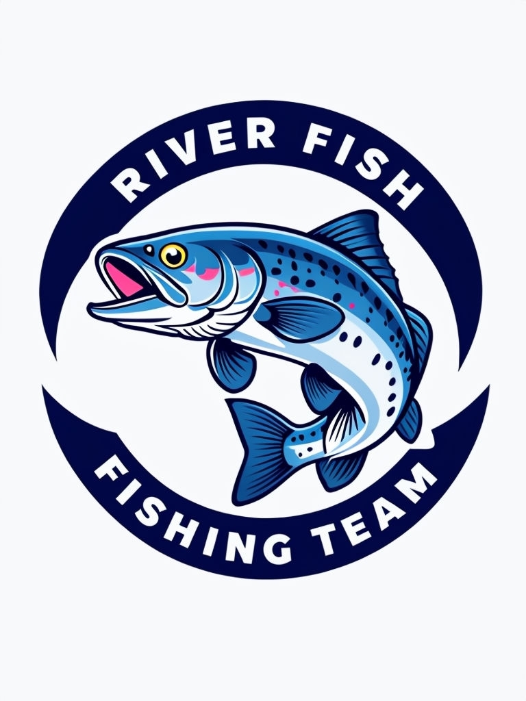 Dynamic Trout Fishing Team Logo for Hats