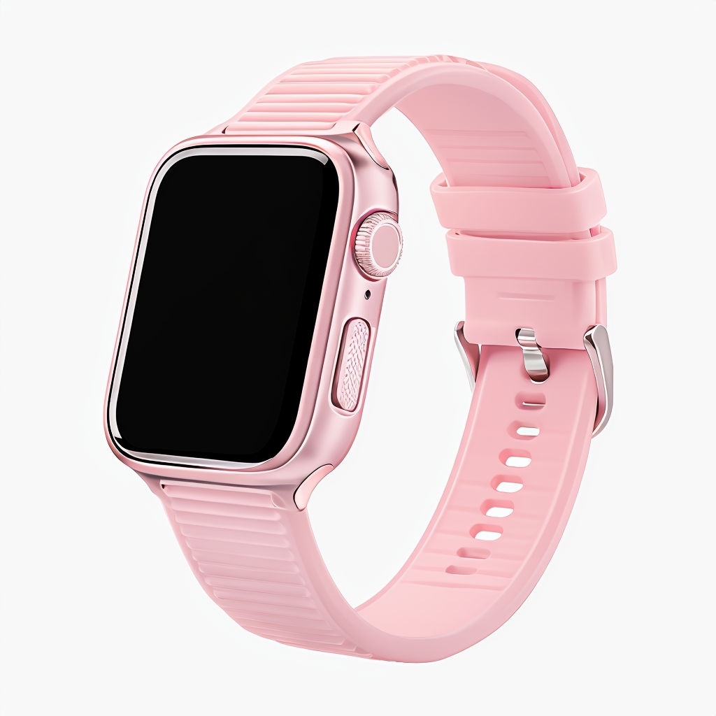 Light Pink Smartwatch Close-up Product Mockup