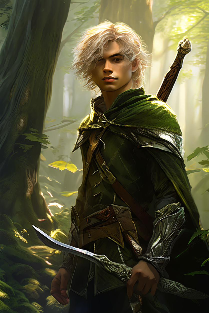 Young masculine elf in an ancient forest by Simon84 - Playground