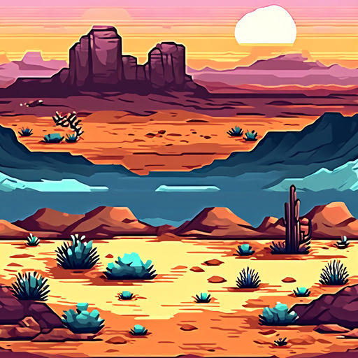 Pixel art game tiles mesa desert plateau texture 2d by Object 17 ...