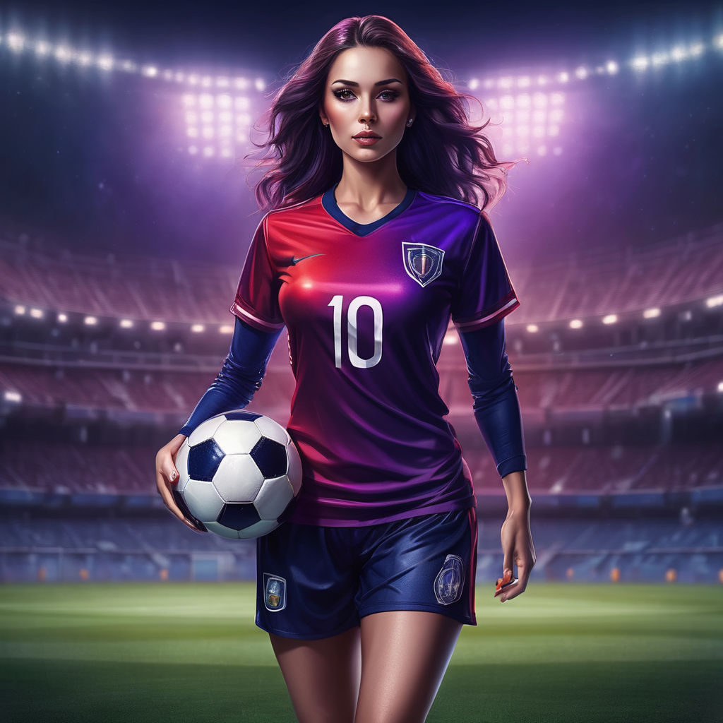 Full Body Anime Woman Soccer