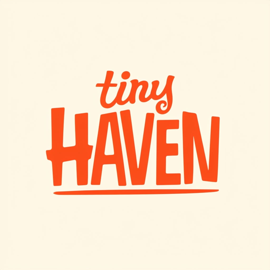 Vibrant Minimalist Tiny Haven Logo Design with Playful Typography