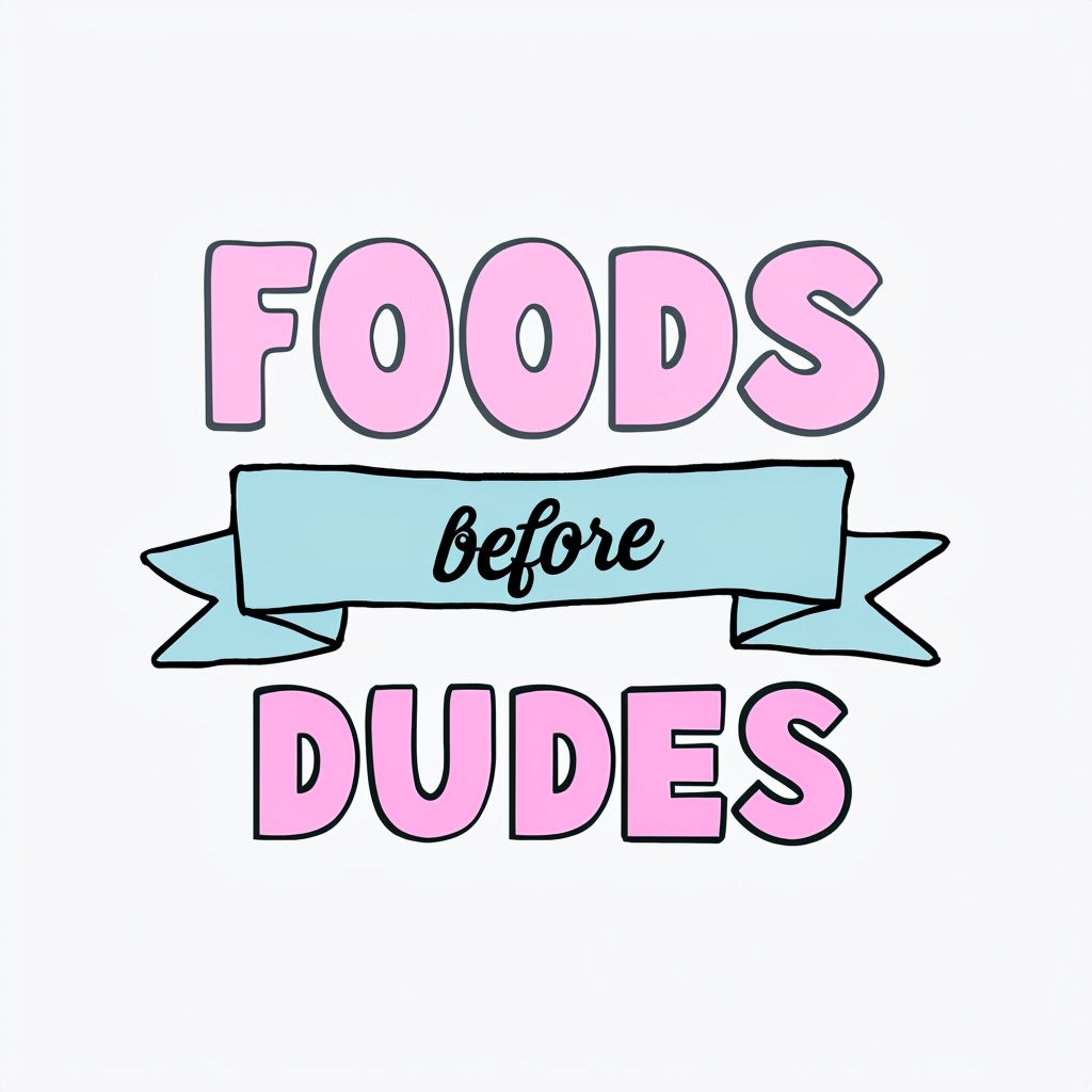 Playful Hand-Drawn Foods Before Dudes Sticker Design