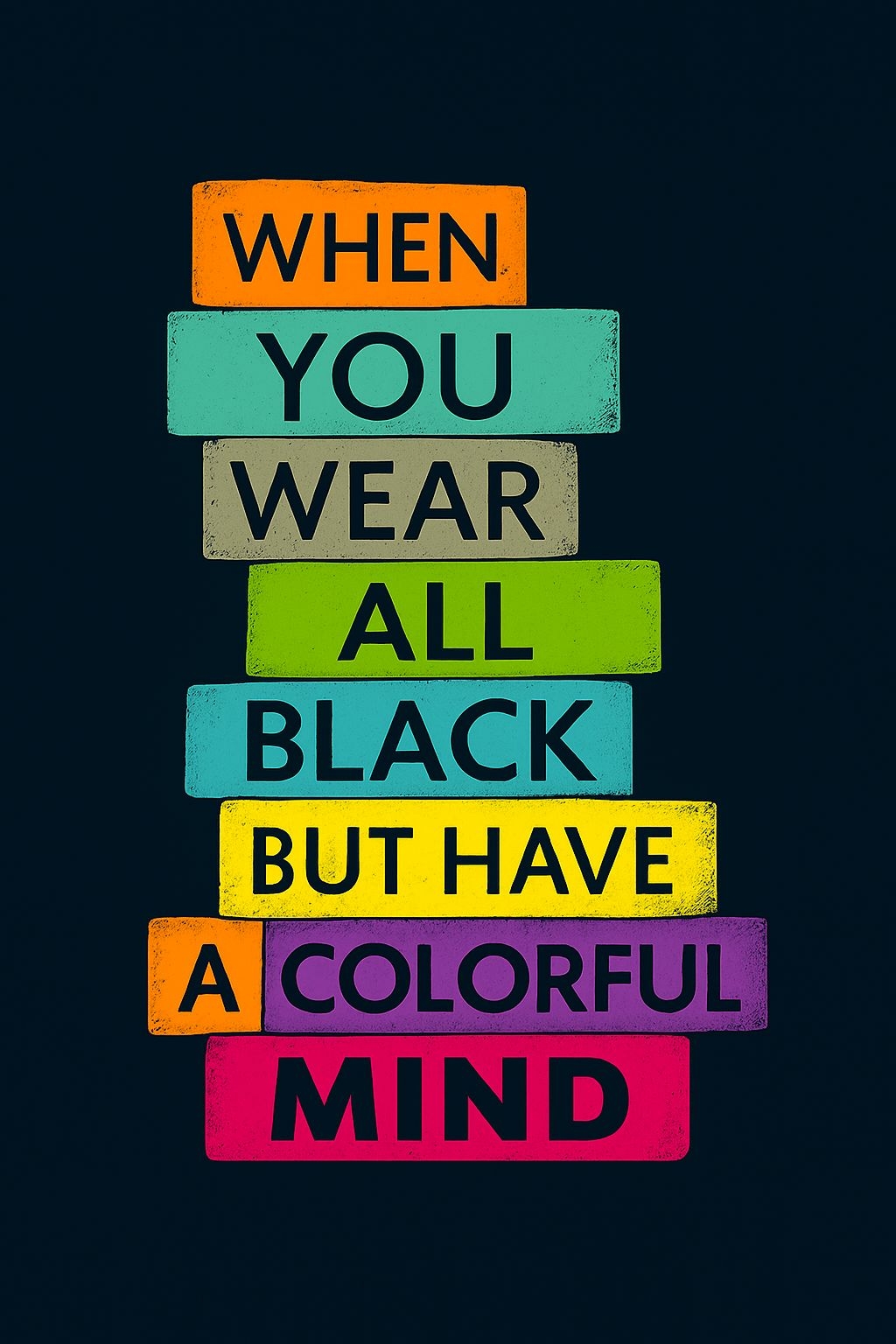 Colorful Motivational Typography Design on Dark Navy Background Poster