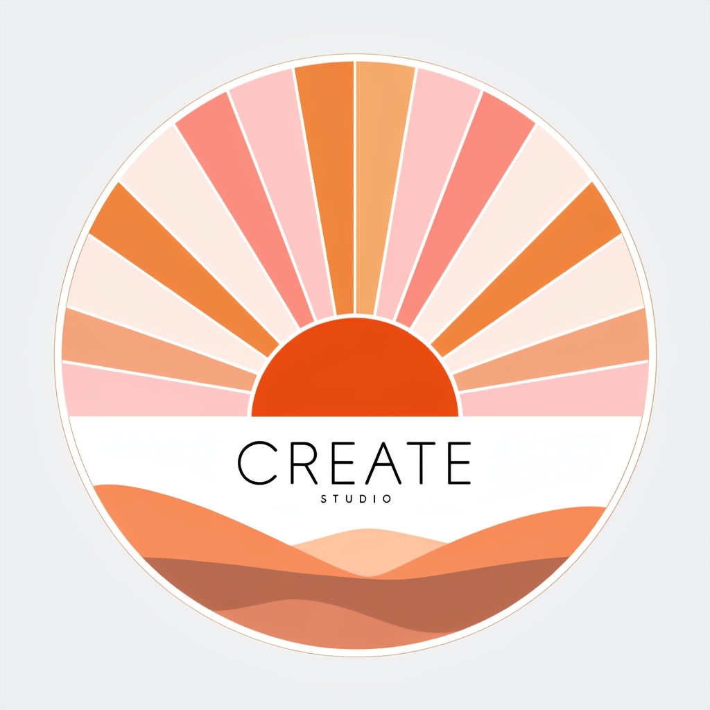 Modern Minimalist Sunrise Logo Design for CREATE Studio