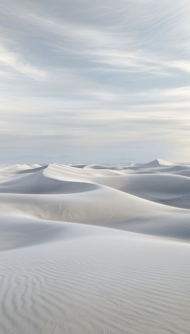 Tranquil White Sand Dunes Landscape Photography Poster