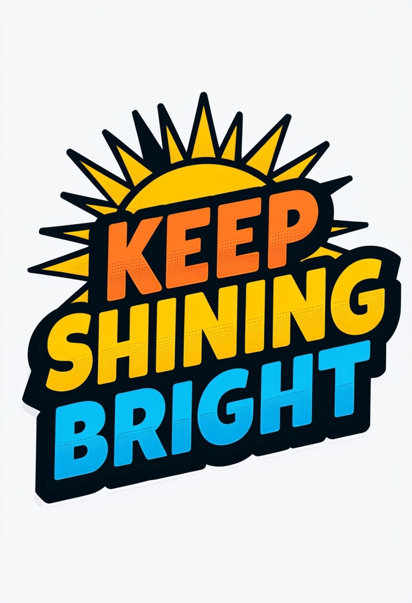 Keep Shining Bright Motivational Comic Pop Art T-Shirt
