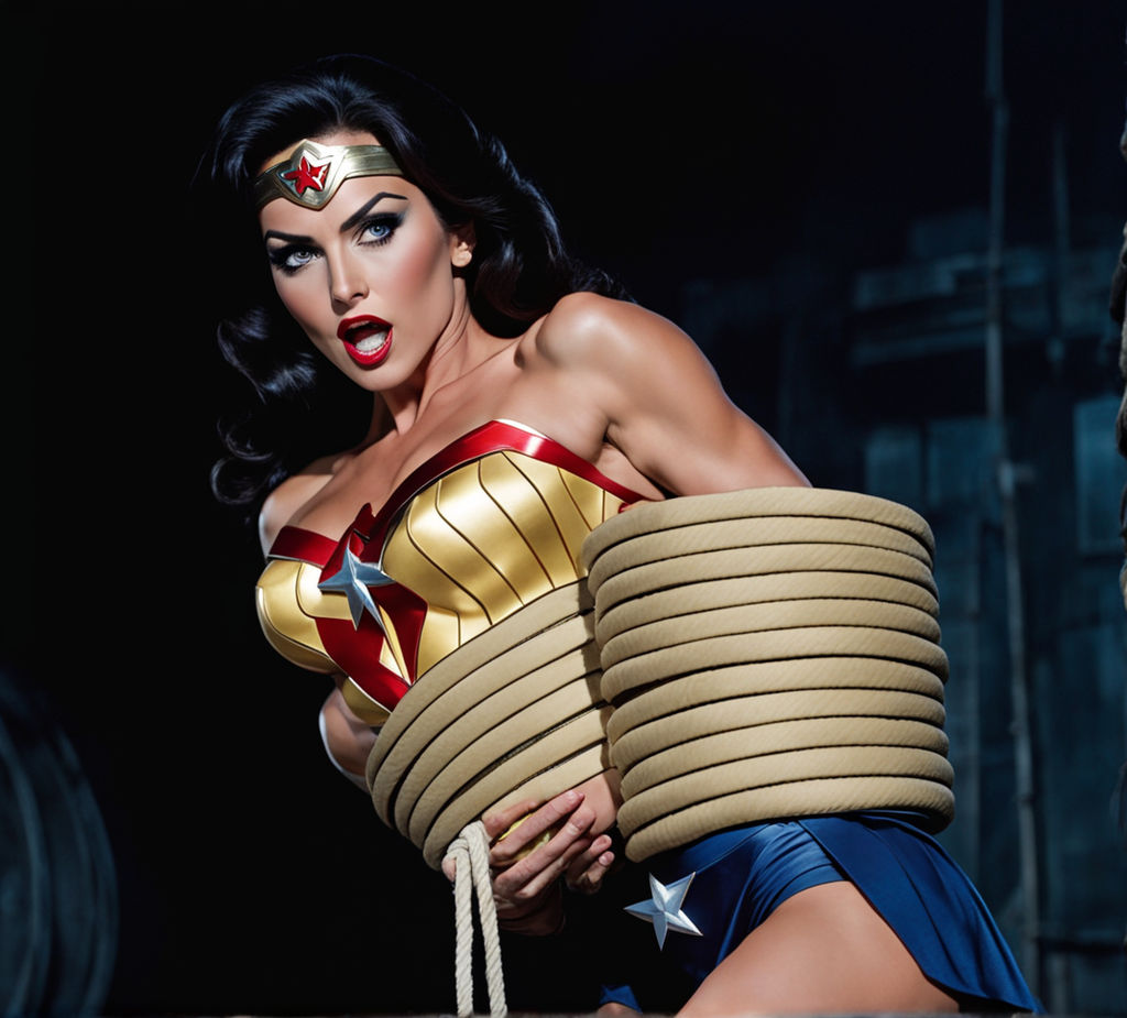 lynda carter as wonder woman superhero action pose