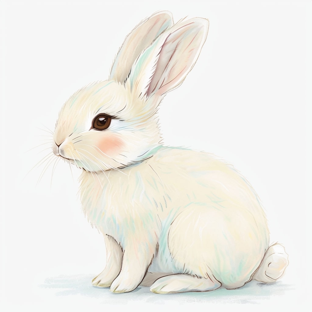 Whimsical Pastel Bunny Illustration for Cute Mug