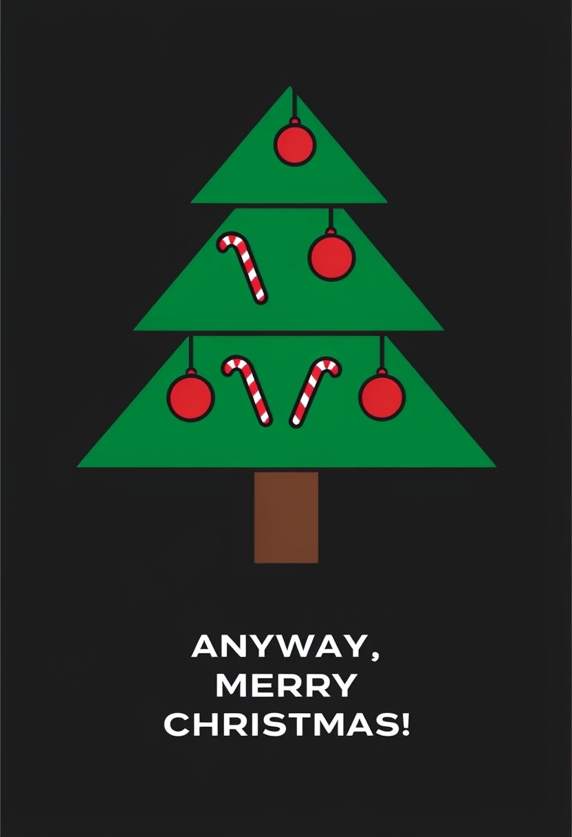 Minimalist Christmas Tree Graphic with Festive Message Poster