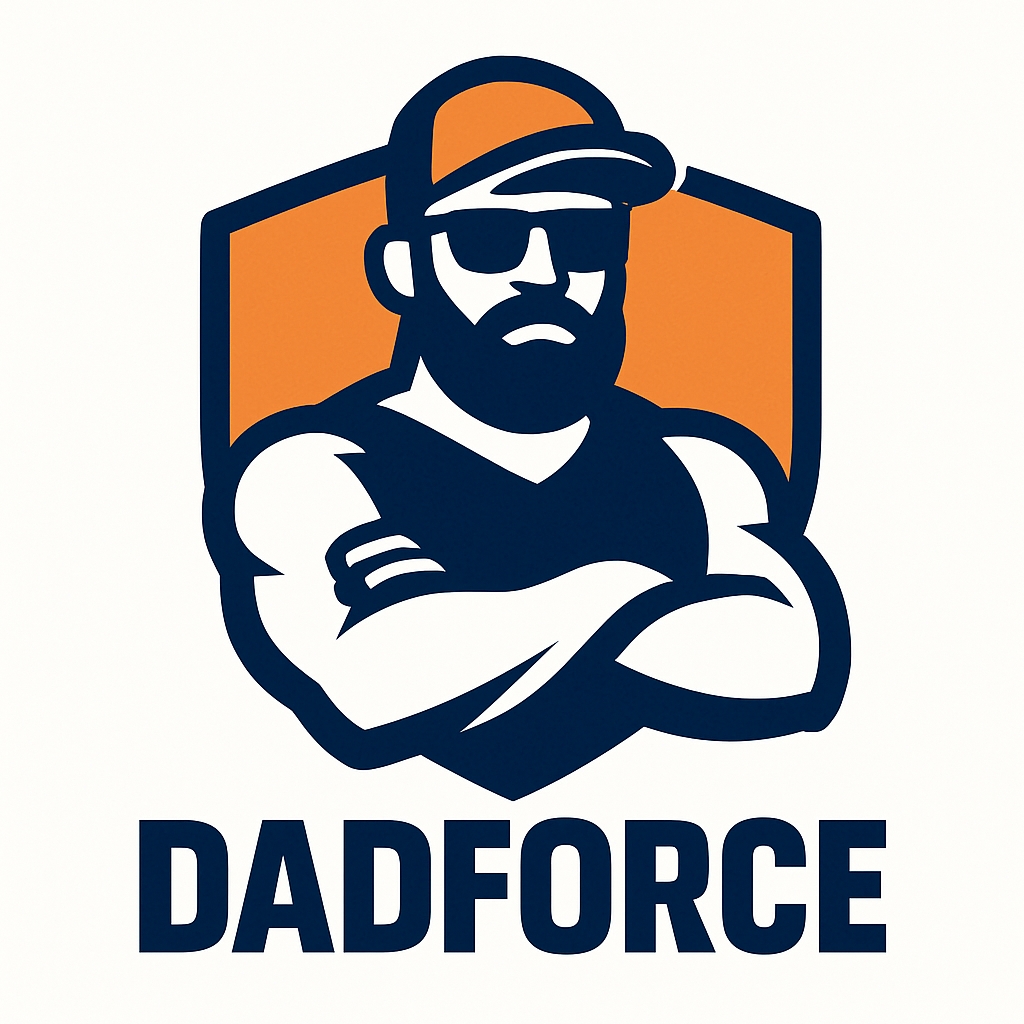 Stylish Strong Dadforce Logo with Orange Cap Illustration Hat