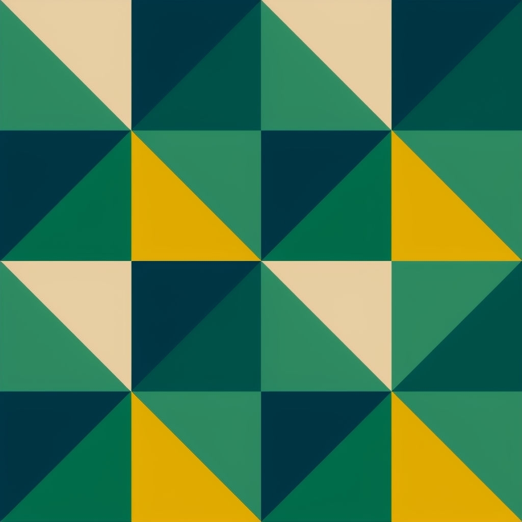 Modern Geometric Triangle Pattern in Forest Green and Navy Blue Seamless Pattern