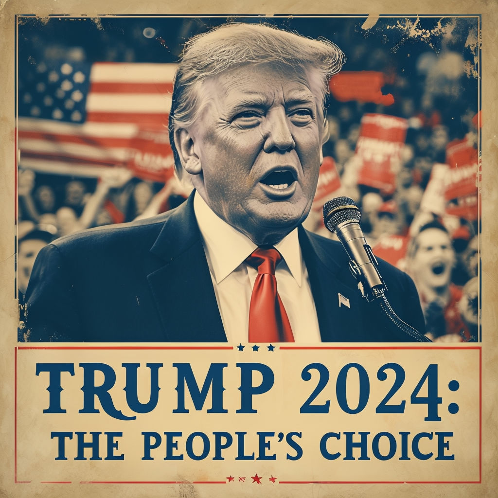 Vintage Trump 2024 Campaign Rally Poster with Nostalgic Sepia Tones