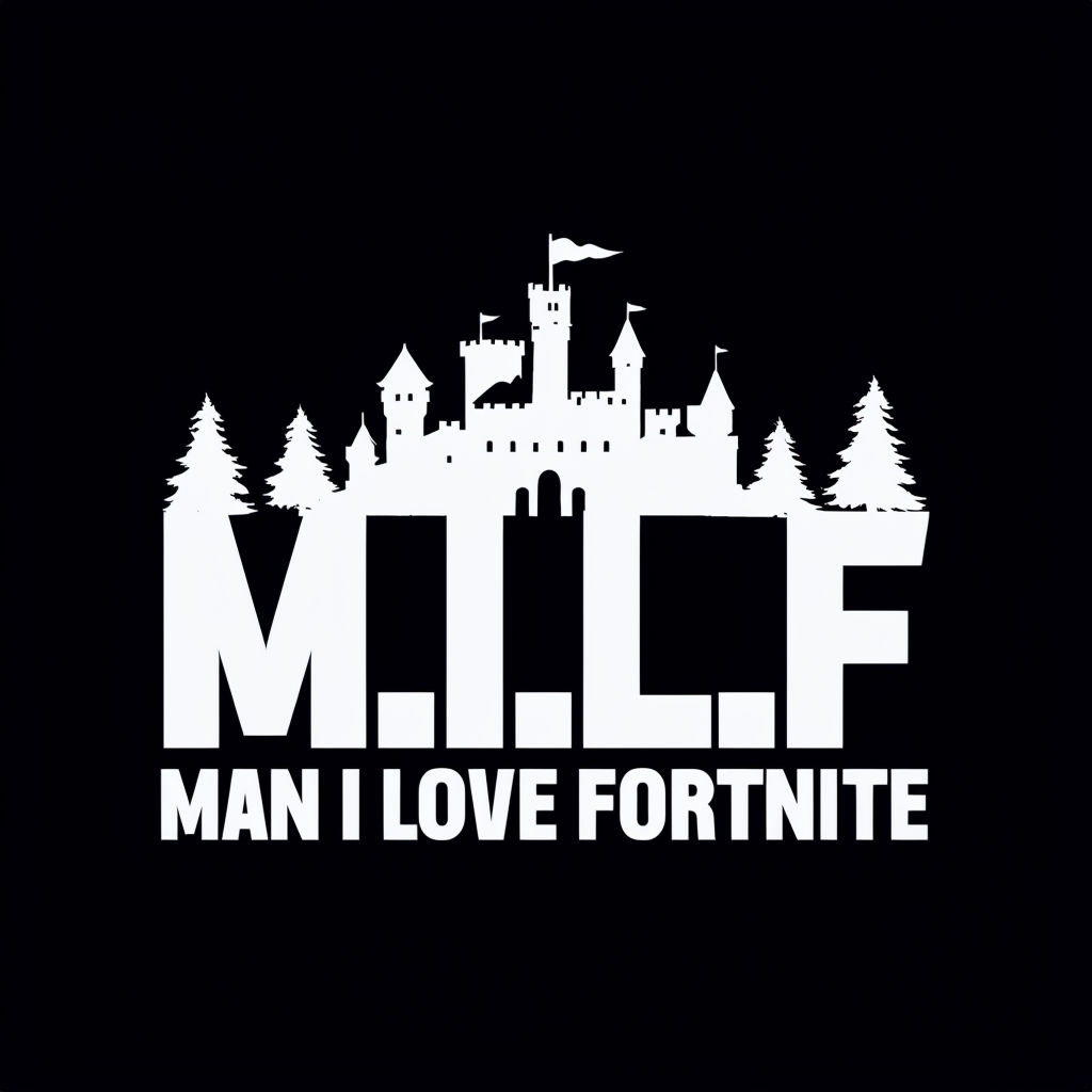 Bold M.I.L.F. Man I Love Fortnite Castle Design T-Shirt