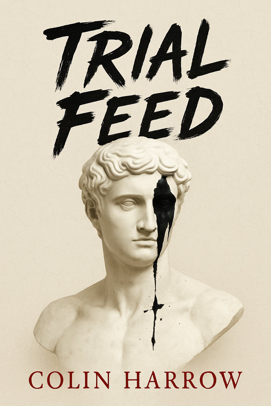 Modern Minimalist Marble Bust with Ink Splotch EBook Cover