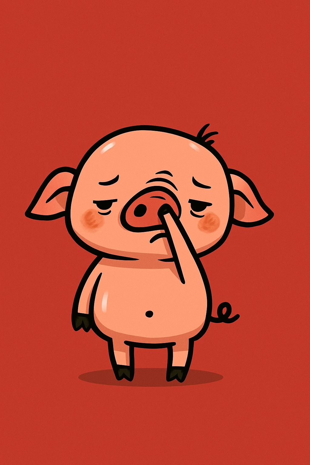 Cute Cartoon Piggy Character Illustration T-Shirt