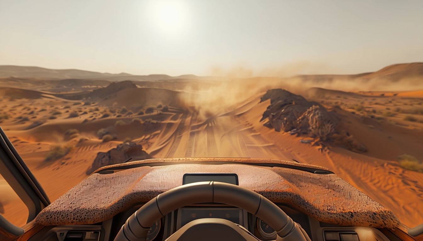 Realistic Off-Road Vehicle Desert View Virtual Backgrounds
