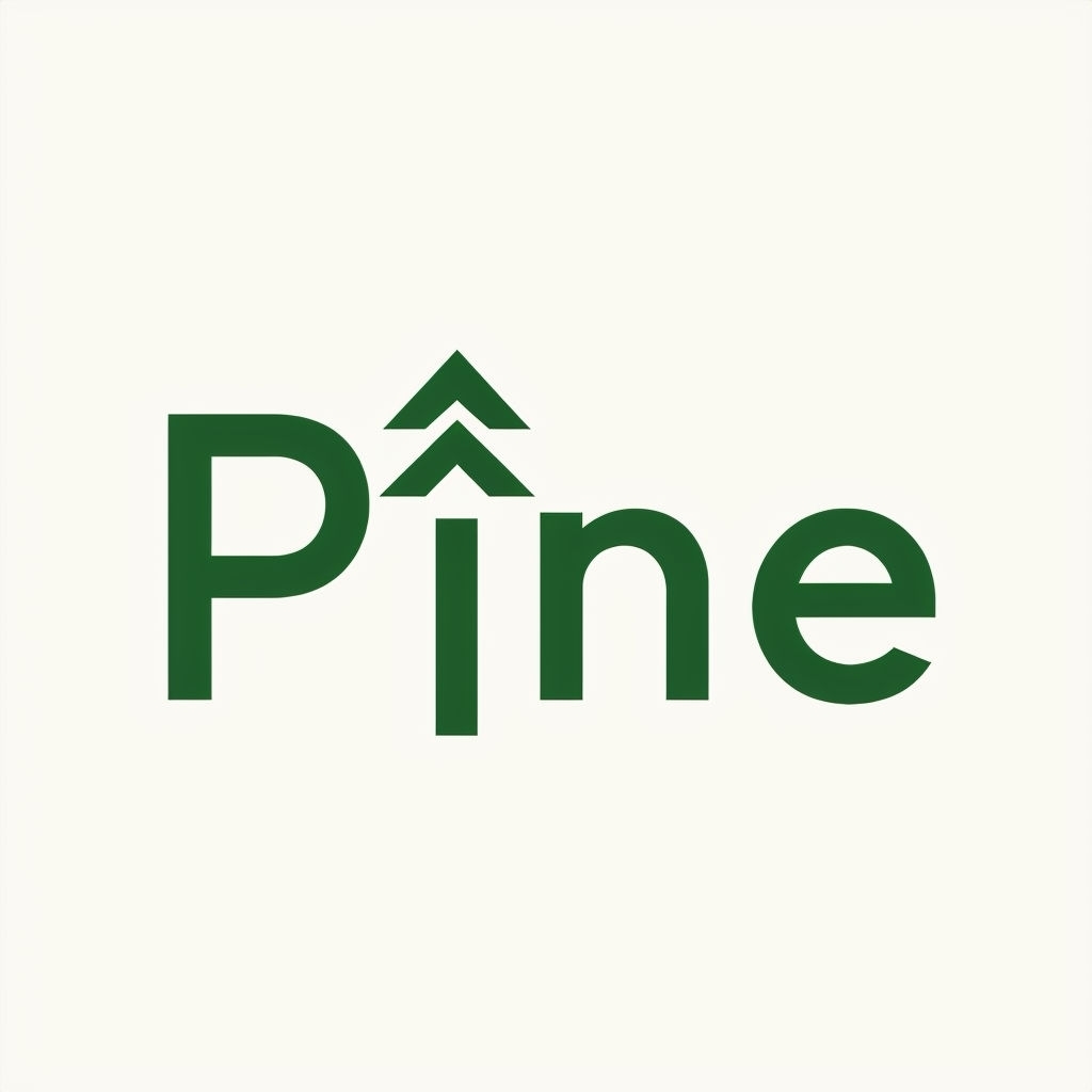 Minimalist Pine Tree Logo Design with Bold Typography Logo