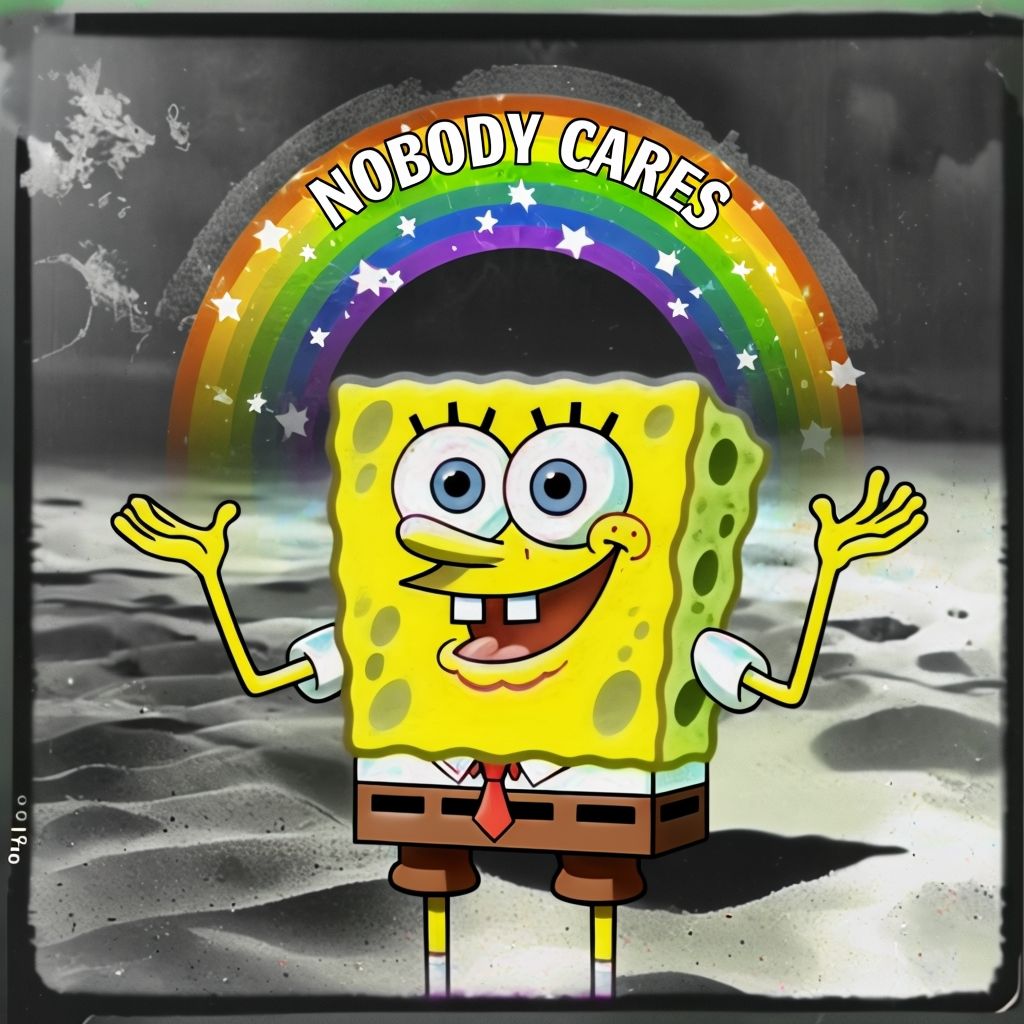 Cheerful SpongeBob SquarePants Humor with Vibrant Rainbow Meme - Playground