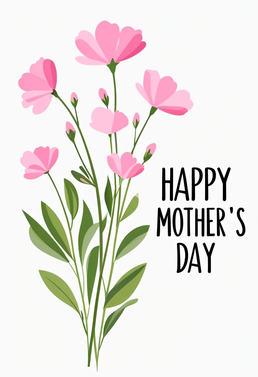 Elegant Minimalist Happy Mother's Day Card Design Poster