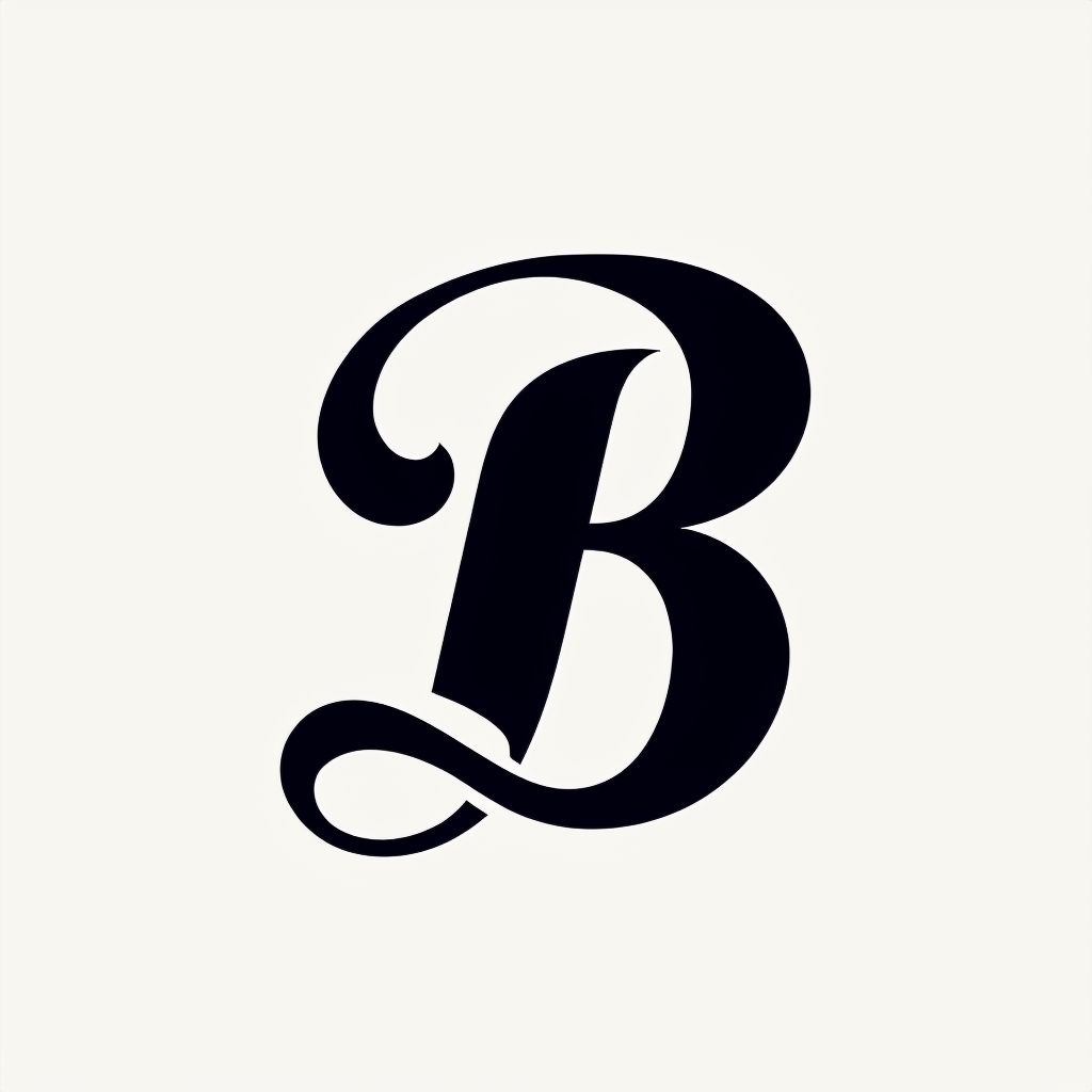 Elegant Black Letter B Minimalist Logo