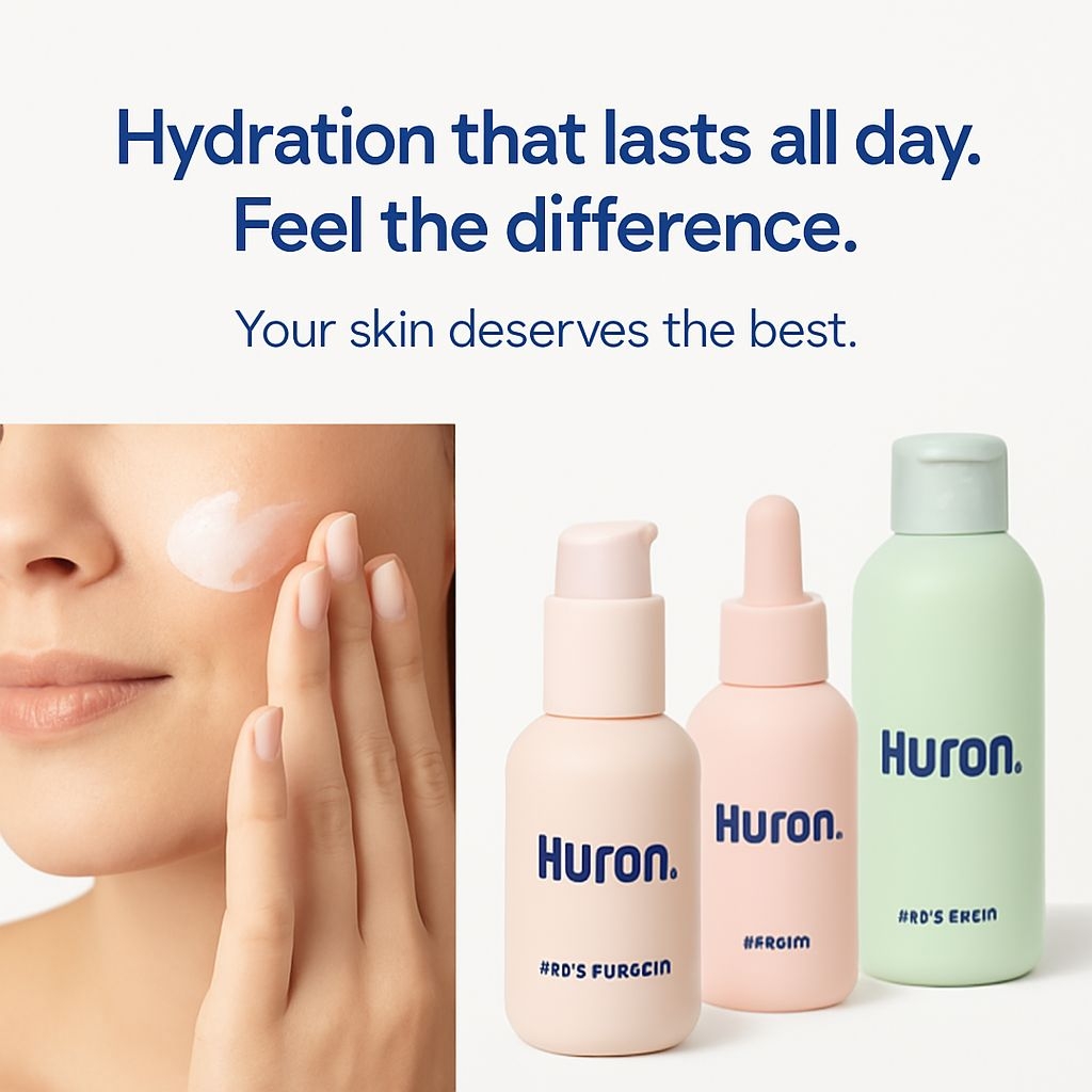 Elegant Facial Moisturizer Ad with Hydration Message Design Ads