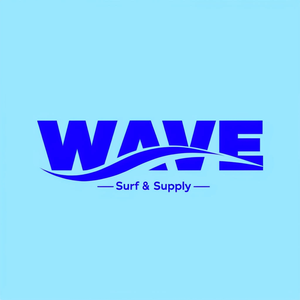 Dynamic WAVE Logo with Surf & Supply Text Design