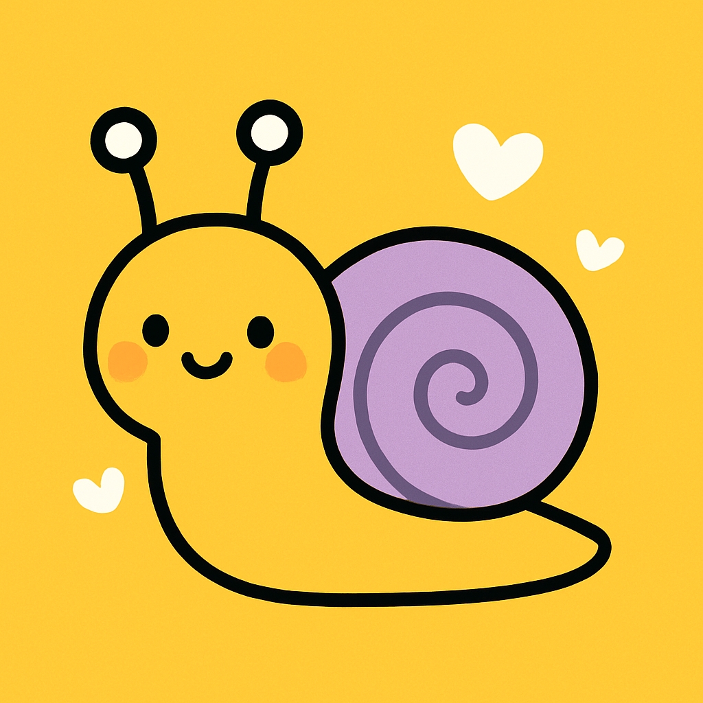 Cute Cartoon Snail Character Illustration Sticker