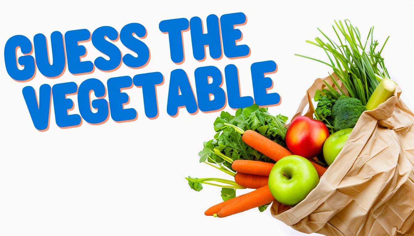 Bright and Fun Grocery Bag Guess the Vegetable Thumbnail Social Media Post