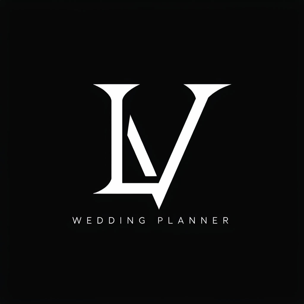 Modern Minimalist LV Monogram Logo for Wedding Planner Design Monogram
