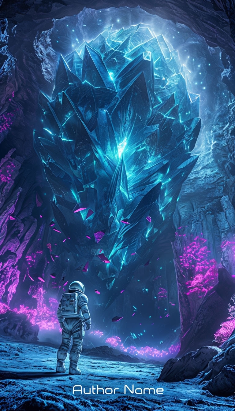 Breathtaking Sci-Fi Alien Cavern with Astronaut Ebook Cover
