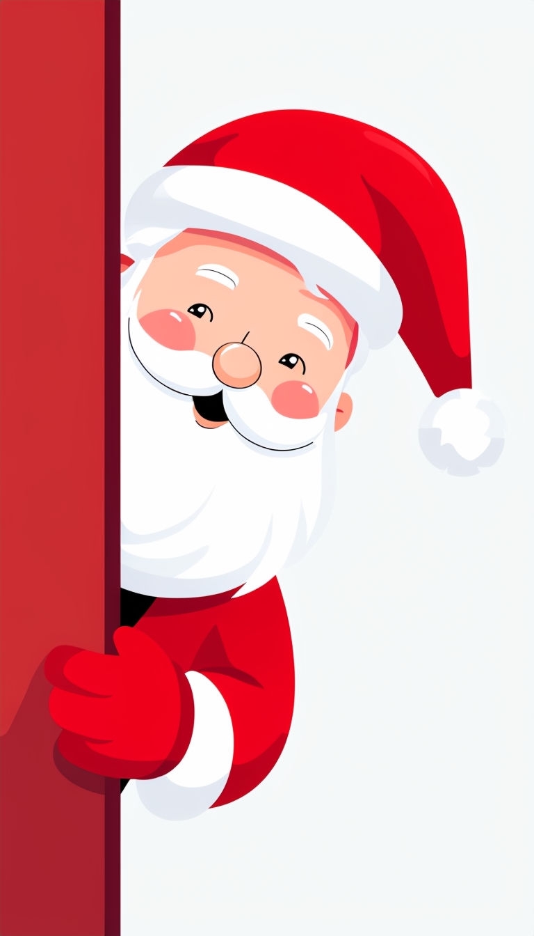 Cheerful Santa Claus Cartoon Illustration for Christmas Wallpaper