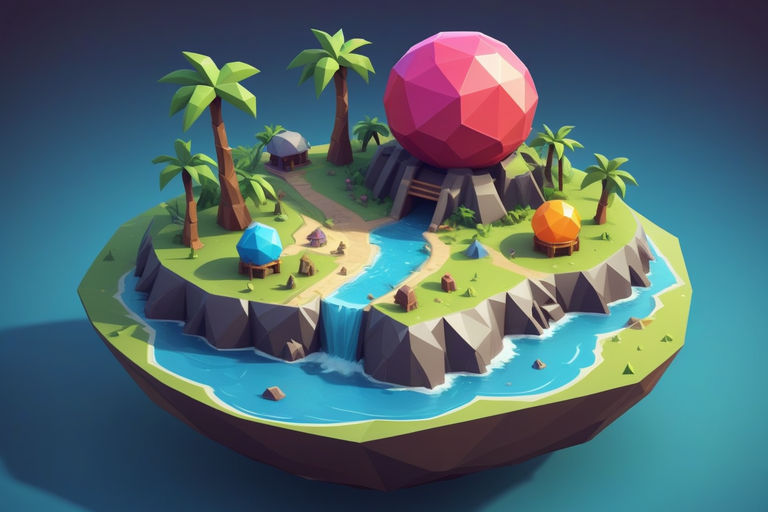 Design a game icon for a stylized low-poly island-themed gam... by ...