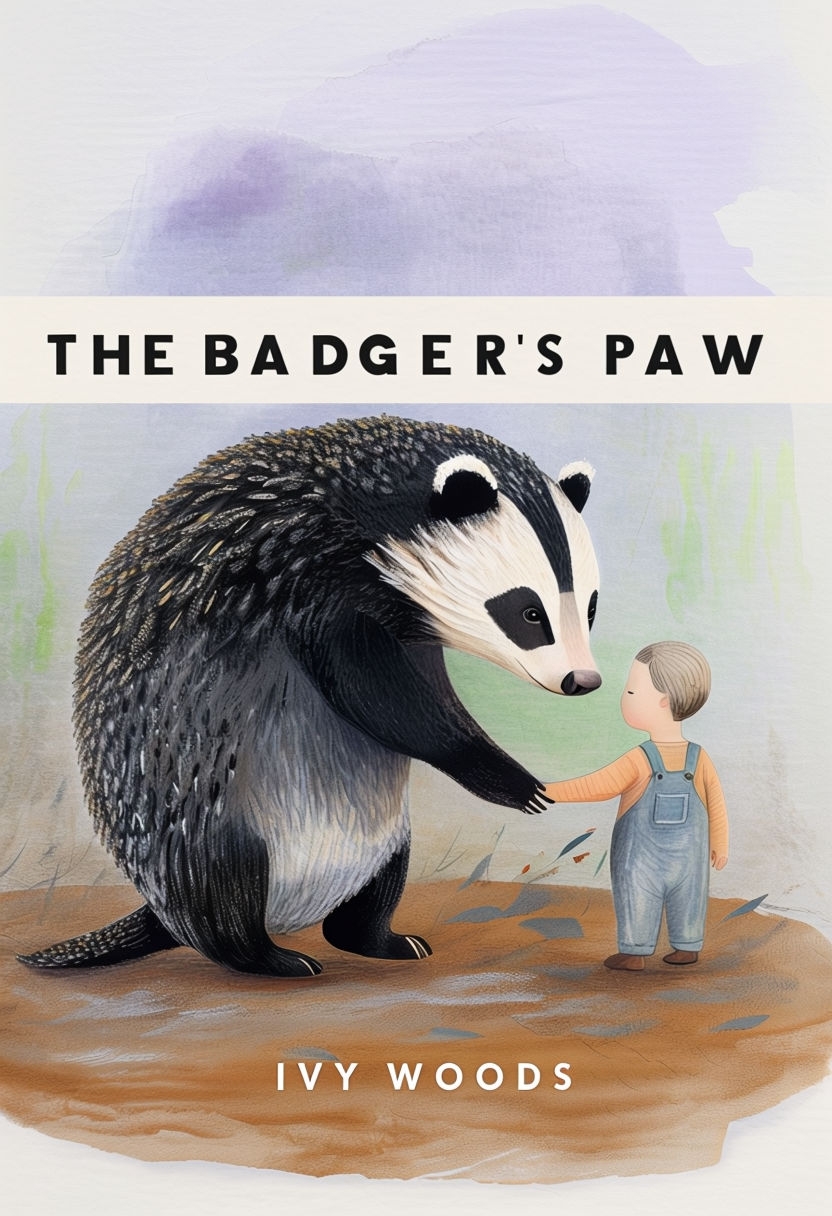 Whimsical Badger's Paw Illustrated Book Cover Design EBook Cover