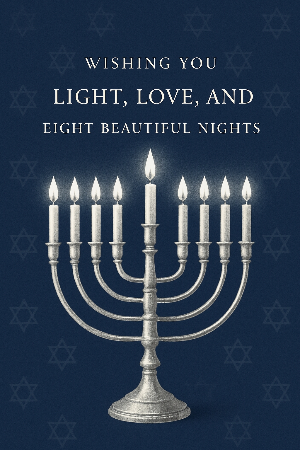 Festive Hanukkah Greeting Card with Menorah and Warm Wishes Card