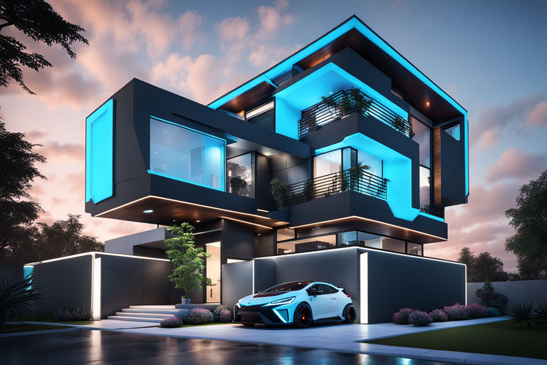 Cyberpunk Style Cute Modern House With D Mapping Photo By Mydaily Shootout Playground