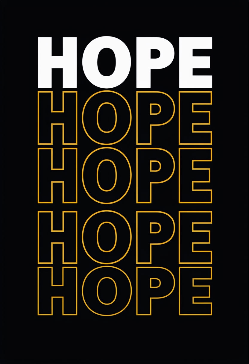 Bold Colorful HOPE Typography Design T-Shirt