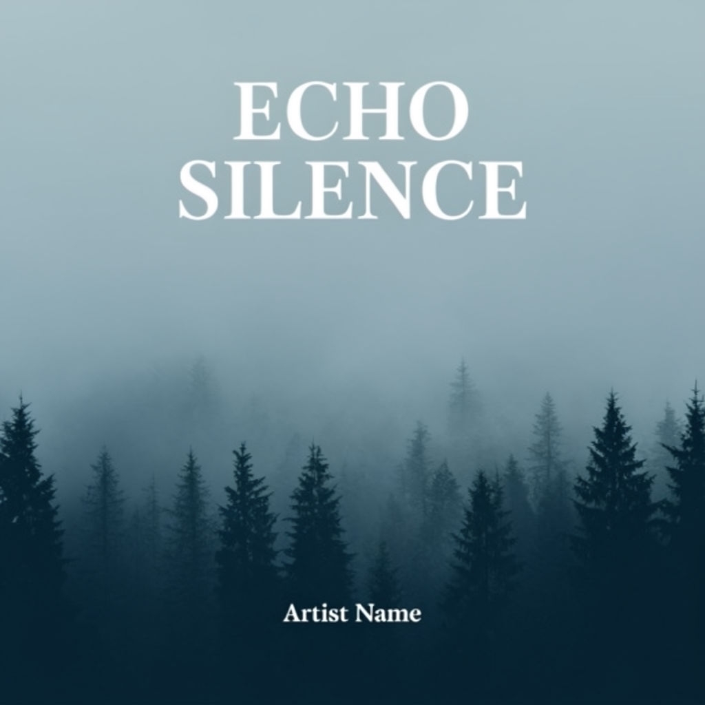 Ethereal Foggy Forest Echo Silence Album Cover Design