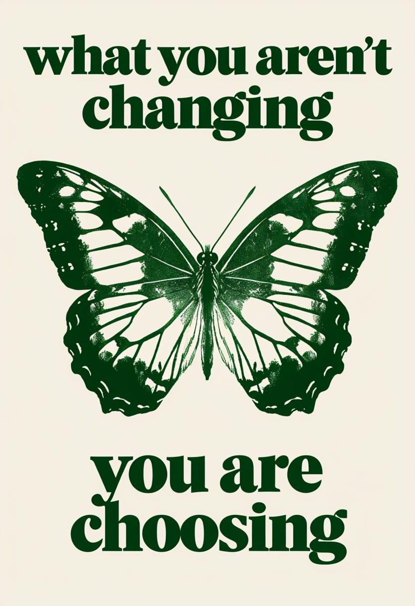 Motivational Butterfly Illustration with Inspiring Quote Poster