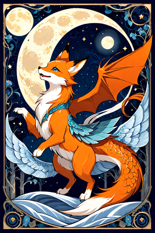 Red fox-dragon hybrid by Nik ItiN - Playground