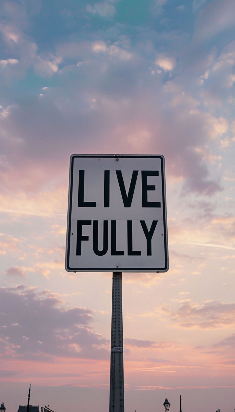 Serene Paris Evening with Live Fully Traffic Sign Poster