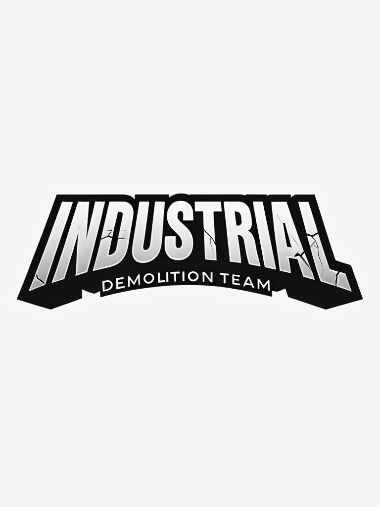 Edgy Modern 3D Industrial Logo Design with Demolition Team Slogan Logo