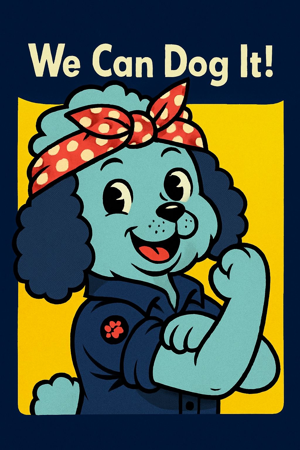 Cheerful Vintage Dog Motivational We Can Dog It! Poster