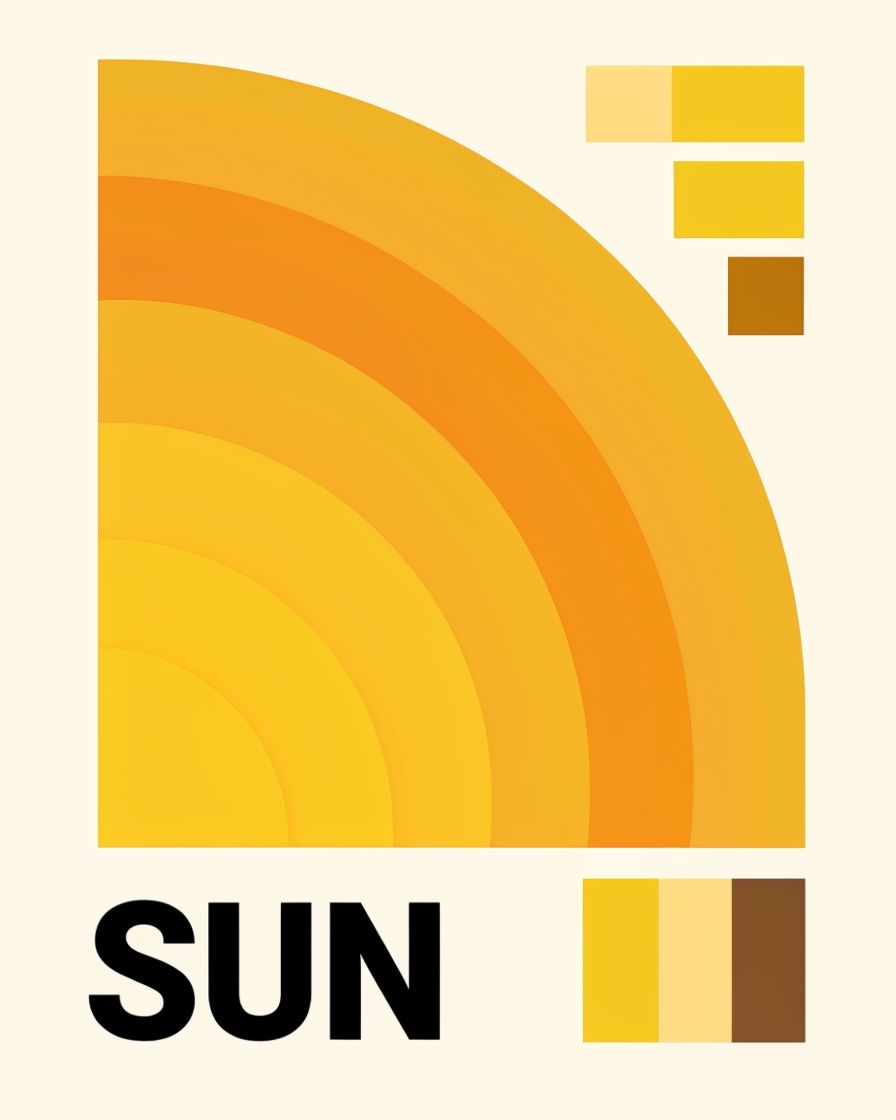 Modern Minimalist Sun Gradient Design Poster